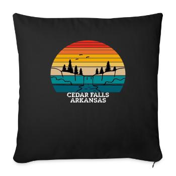 Cedar Falls Arkansas - Sofa pillowcase 17,3'' x 17,3'' (45 x 45 cm) - black - Front