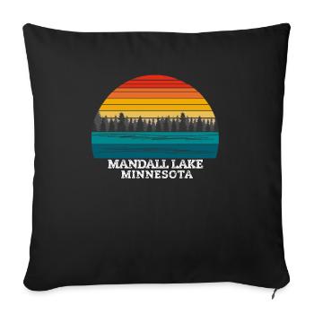 Mandall Lake Minnesota - Sofa pillowcase 17,3'' x 17,3'' (45 x 45 cm) - black - Front
