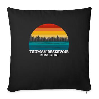 Truman Reservoir Missouri - Housse de coussin décorative 45 x 45 cm - noir - Devant
