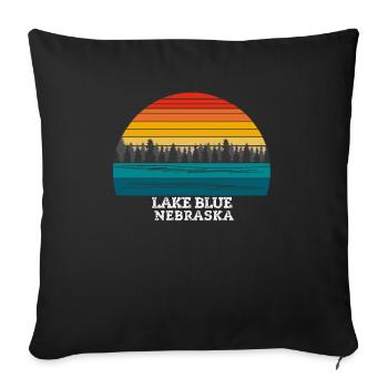 Lac Blue Nebraska - Housse de coussin décorative 45 x 45 cm - noir - Devant