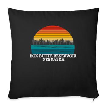 Box Butte Reservoir Nebraska - Housse de coussin décorative 45 x 45 cm - noir - Devant