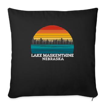 Lac Maskenthine, Nebraska - Housse de coussin décorative 45 x 45 cm - noir - Devant