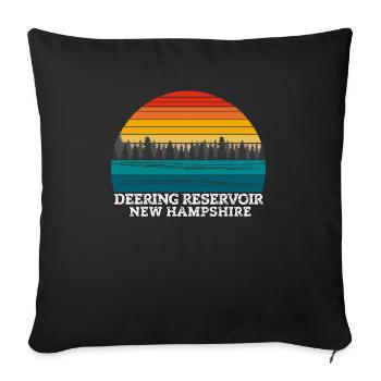 Deering Reservoir New Hampshire - Housse de coussin décorative 45 x 45 cm - noir - Devant