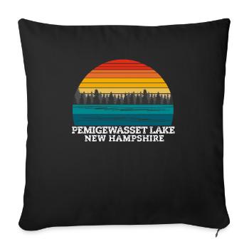 Pemigewasset Lake New Hampshire - Housse de coussin décorative 45 x 45 cm - noir - Devant