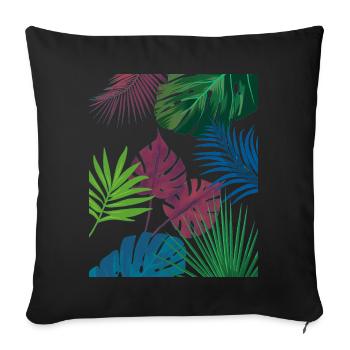 Feuilles vivantes : T-shirt de l’amoureux des plantes - Housse de coussin décorative 45 x 45 cm - noir - Devant