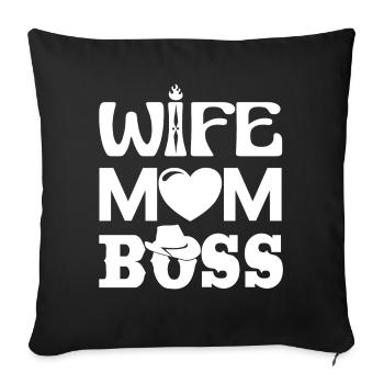 Femme Maman Boss - Housse de coussin décorative 45 x 45 cm - noir - Devant