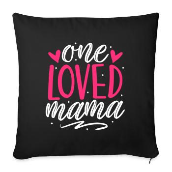 Mama Vibes Femme Maman Boss bienheureux amour maternel - Housse de coussin décorative 45 x 45 cm - noir - Devant