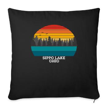 Sippo Lake Ohio - Sofa pillowcase 17,3'' x 17,3'' (45 x 45 cm) - black - Front