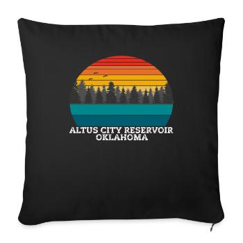 Altus City Reservoir Oklahoma - Housse de coussin décorative 45 x 45 cm - noir - Devant
