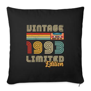 Vintage 1993 Birthday Gift 1993 - Sofa pillowcase 17,3'' x 17,3'' (45 x 45 cm) - black - Front