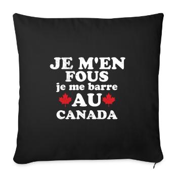 J'men fous je me barre au canada - Housse de coussin décorative 45 x 45 cm - noir - Devant