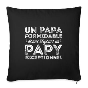 Papy exceptionnel ! - Housse de coussin décorative 45 x 45 cm - noir - Devant