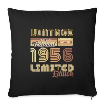 Original 1956 Vintage Retro Jubiläum - Sofakissenbezug 45 x 45 cm - Schwarz - Vorne
