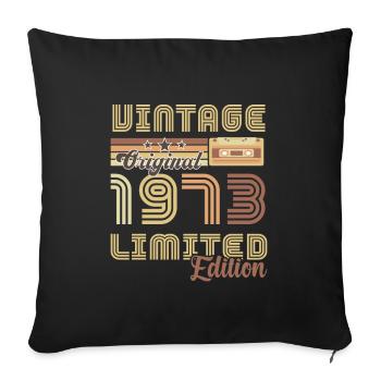 1973 Vintage Original 1973 Birthday Gift - Sofa pillowcase 17,3'' x 17,3'' (45 x 45 cm) - black - Front
