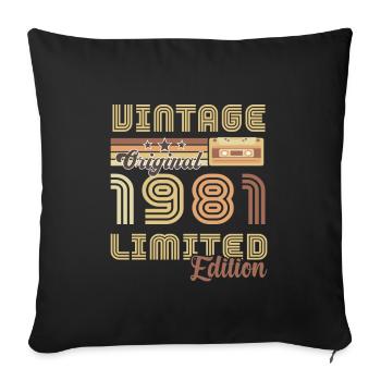 Original Vintage 1981 limitierte Auflage 1981 - Sofakissenbezug 45 x 45 cm - Schwarz - Vorne
