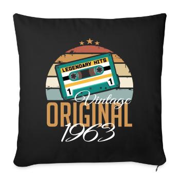 Millésime 1963 né Original 1963 anniversaire - Housse de coussin décorative 45 x 45 cm - noir - Devant