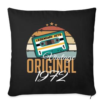 Millésime 1972 Né Original 1972 Anniversaire - Housse de coussin décorative 45 x 45 cm - noir - Devant