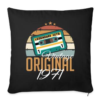 Millésime 1971 Né Original 1971 Anniversaire - Housse de coussin décorative 45 x 45 cm - noir - Devant