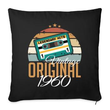Années 1960 né Original des années 1960 anniversaire - Housse de coussin décorative 45 x 45 cm - noir - Devant