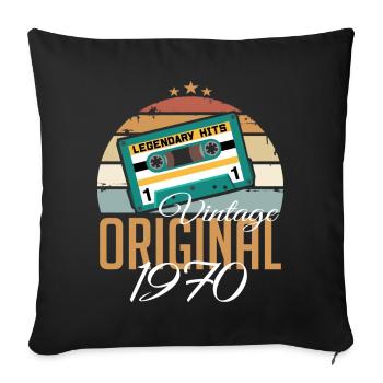 Années 1970 né Original des années 1970 anniversaire - Housse de coussin décorative 45 x 45 cm - noir - Devant