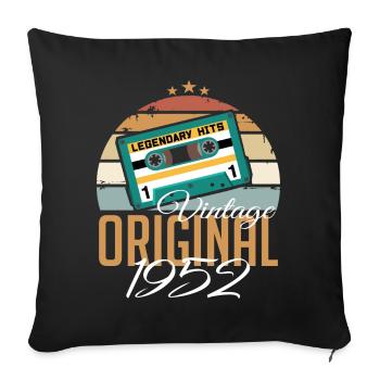 Jahrgang 1952 geboren Original 1952 Geburtstag - Sofakissenbezug 45 x 45 cm - Schwarz - Vorne