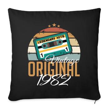 Millésime 1982 Né Original 1982 Anniversaire - Housse de coussin décorative 45 x 45 cm - noir - Devant