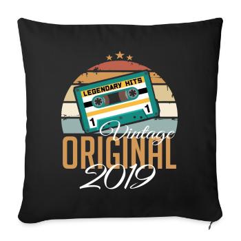 Jahrgang 2019 geboren Original 2019 Geburtstag - Sofakissenbezug 45 x 45 cm - Schwarz - Vorne
