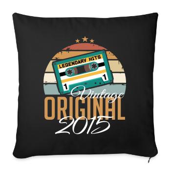 Millésime 2015 Born Original 2015 Anniversaire - Housse de coussin décorative 45 x 45 cm - noir - Devant