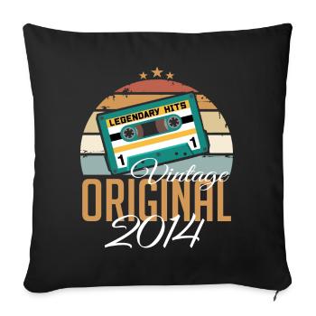 Jahrgang 2014 geboren Original 2014 Geburtstag - Sofakissenbezug 45 x 45 cm - Schwarz - Vorne