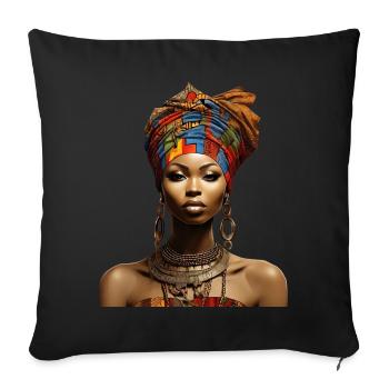 Afro Cultural Radiance - Sofa pillowcase 17,3'' x 17,3'' (45 x 45 cm) - black - Front