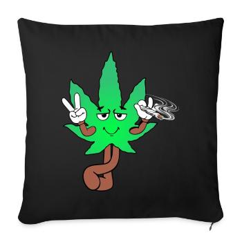Der Bloom - Weed Cannabis Stoned Hanf Marihuana - Sofakissenbezug 45 x 45 cm - Schwarz - Vorne