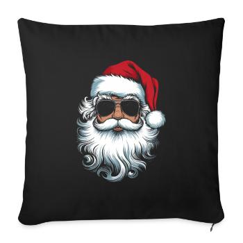 Elegant Santa Hat Beard and Shades - Sofa pillowcase 17,3'' x 17,3'' (45 x 45 cm) - black - Front