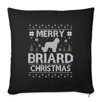 Merry Briard Christmas Dogs Ugly Christmas Dogs - Sofa pillowcase 17,3'' x 17,3'' (45 x 45 cm) - black - Front