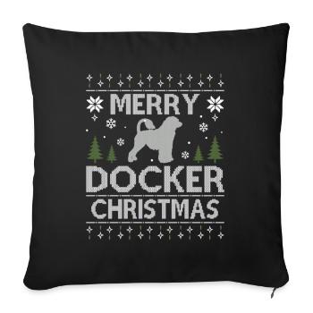 Merry Docker Christmas Dogs Ugly Christmas Dogs - Sofa pillowcase 17,3'' x 17,3'' (45 x 45 cm) - black - Front