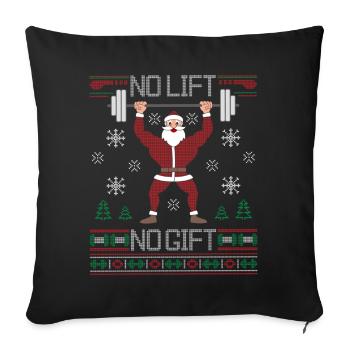 Bad Santa Claus Ugly Christmas Sweater No Lift No Gift - Sofa pillowcase 17,3'' x 17,3'' (45 x 45 cm) - black - Front