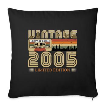 2005 Vintage Born 2005 Vintage Birthday Gift - Sofa pillowcase 17,3'' x 17,3'' (45 x 45 cm) - black - Front