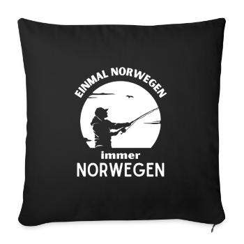 Einmal Norwegen, immer Norwegen - Sofakissenbezug 45 x 45 cm - Schwarz - Vorne