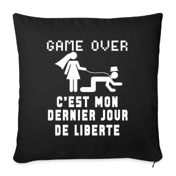 Enterrement de vie de garçon futur marié EVG - Housse de coussin décorative 45 x 45 cm - noir - Devant