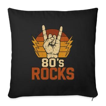 Rock 80s – Vintage Hand and Lightning - Sofa pillowcase 17,3'' x 17,3'' (45 x 45 cm) - black - Front