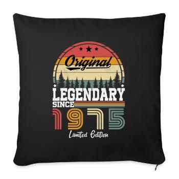 1975 Vintage Original 1975 Birthday Gift - Sofa pillowcase 17,3'' x 17,3'' (45 x 45 cm) - black - Front