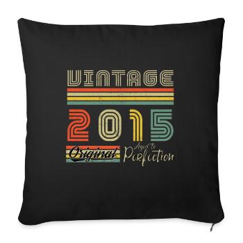 2015 Vintage Born 2015 Vintage Birthday Gift - Sofa pillowcase 17,3'' x 17,3'' (45 x 45 cm) - black - Front