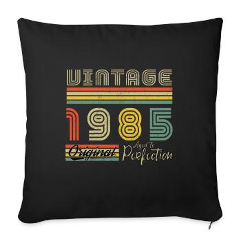 1985 Vintage Original 1985 Birthday Gift - Sofa pillowcase 17,3'' x 17,3'' (45 x 45 cm) - black - Front