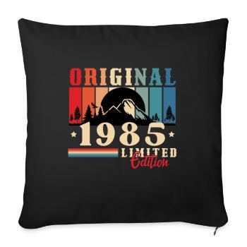 1985 Vintage Original 1985 Birthday Gift - Sofa pillowcase 17,3'' x 17,3'' (45 x 45 cm) - black - Front