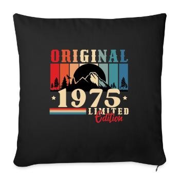 Original 1975 Vintage Birthday Gift 1975 - Sofa pillowcase 17,3'' x 17,3'' (45 x 45 cm) - black - Front
