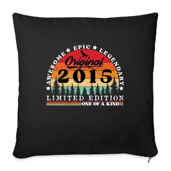 2015 Vintage Born 2015 Vintage Birthday Gift - Sofa pillowcase 17,3'' x 17,3'' (45 x 45 cm) - black - Front