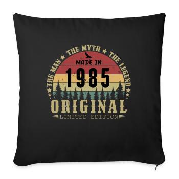 1985 Vintage Original 1985 Birthday Gift - Sofa pillowcase 17,3'' x 17,3'' (45 x 45 cm) - black - Front