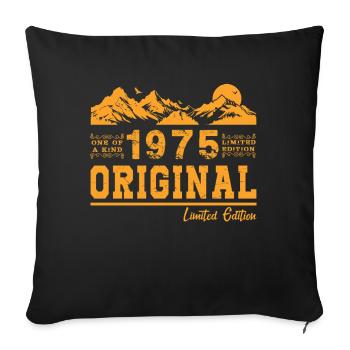 1975 Vintage Original 1975 Birthday Gift - Sofa pillowcase 17,3'' x 17,3'' (45 x 45 cm) - black - Front