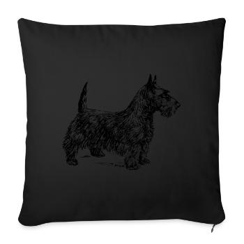 Scottish Terrier - Sofa pillowcase 17,3'' x 17,3'' (45 x 45 cm) - black - Front