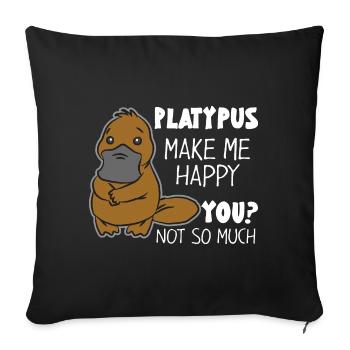 ornithorynque - Housse de coussin décorative 45 x 45 cm - noir - Devant
