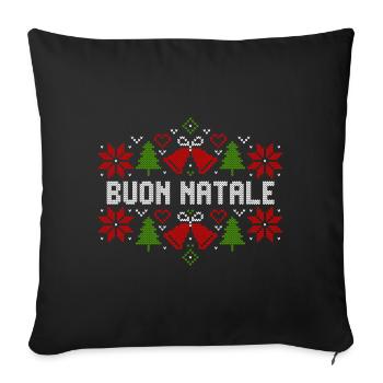 Buon Natale Merry Christmas Italy Gift - Sofa pillowcase 17,3'' x 17,3'' (45 x 45 cm) - black - Front